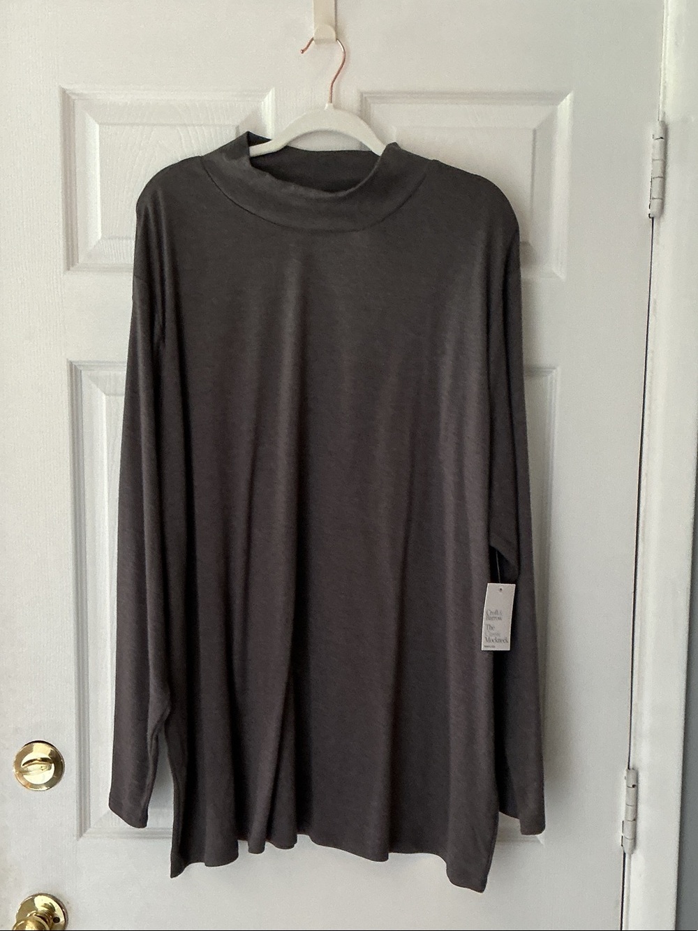 croft & barrow Women's Long-Sleeve Mock Neck Top — Gray